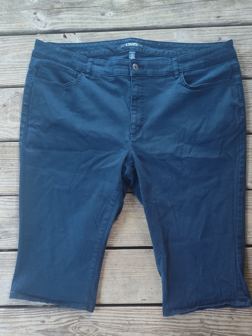 Chaps Dark Navy Stretch Capri Shorts